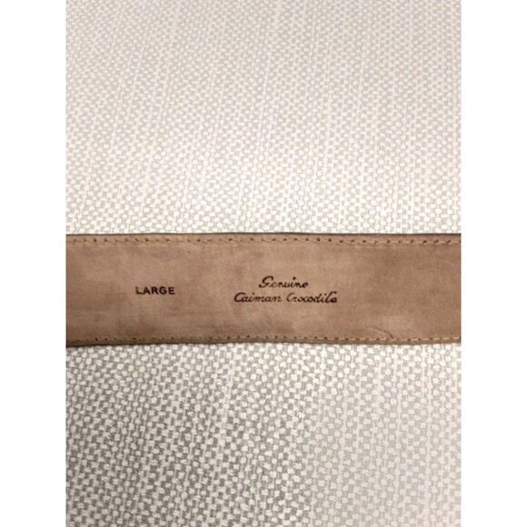 Donna Karan Vintage Large Belt Genuine Caiman Crocodile Brown Made In Italy Rare main image 11